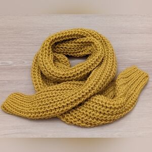 Mustard Yellow Soft Cable Knit Scarf